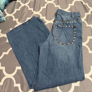House of Harlow 1960 Blue Flare Jeans with Studded Pocket